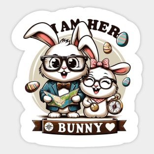 Cute I Am Her Bunny Heartfelt Love Design Sticker